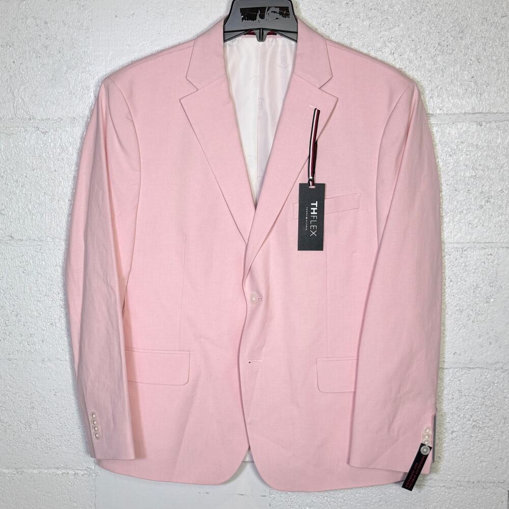 Tommy Hilfiger Men's Modern-Fit Th Flex Stretch Chambray Jacket pink 44S  $360